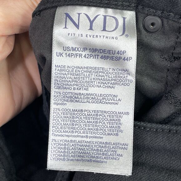 NYDJ Margot Girlfriend Jeans Black Size 10 Petite Lift Tuck Stretch - Picture 7 of 13